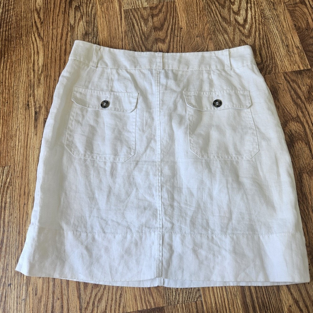 Linen Cynthia Rowley Womens Sz 4 Mini Skirt Pockets Large Staple Capsule Chic